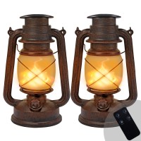 Outdoor Lantern Hanging Vintage Led Waterproof Camping Lamps With Dancing Flame Nonsolar Remote Control Light Landscape Decor F