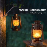 Outdoor Lantern Hanging Vintage Led Waterproof Camping Lamps With Dancing Flame Nonsolar Remote Control Light Landscape Decor F