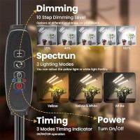 Bseah Plant Grow Light For Indoor Plants Full Spectrum Indoor Grow Light 10Level Dimmable And Auto On Off Timer