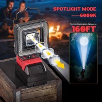 Livowalny Cordless Led Work Light For Milwaukee M18 Battery 60W 6000 Lumens Led Flood Light 4 Color Temperature Modes Portable