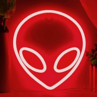 Vifulin Scarlet Alien Neon Sign Alien Light Alien Neon Lights Alien Led Sign Alien Head Lamp Gifts Usbbattery Operated Neon Si