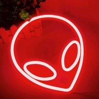 Vifulin Scarlet Alien Neon Sign Alien Light Alien Neon Lights Alien Led Sign Alien Head Lamp Gifts Usbbattery Operated Neon Si