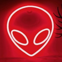 Vifulin Scarlet Alien Neon Sign Alien Light Alien Neon Lights Alien Led Sign Alien Head Lamp Gifts Usbbattery Operated Neon Si