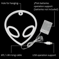 Vifulin Scarlet Alien Neon Sign Alien Light Alien Neon Lights Alien Led Sign Alien Head Lamp Gifts Usbbattery Operated Neon Si