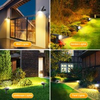 Fabrito 72 Leds Solar Spot Lights Outdoor Waterproof 3 Modes Landscape Spotlights Dusk To Dawn Solar Powered Flood Wall Lights