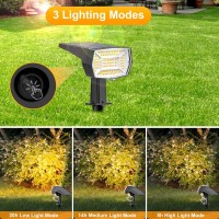 Fabrito 72 Leds Solar Spot Lights Outdoor Waterproof 3 Modes Landscape Spotlights Dusk To Dawn Solar Powered Flood Wall Lights