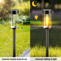 Nipify Led Solar Pathway Lights Outdoor 12 Pack Bright Solar Powered Path Garden Light Waterproof Auto Onoff Solar Yard Light