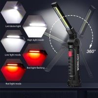 2 Pcs Fathers Day Dad Gifts Rechargeable Led Work Light With Magnetic Base And 360Rotate Magnetic Rechargeable Flashlights For M