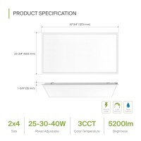 Asd 4 Pack 2X4 Led Flat Panel Light 253040W Ul Dlc 5200Lm 3500K 4000K 5000K Selectable Dimmable 2X4 Led Drop Ceiling Light