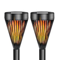 Excmark 2 Pack Solar Lights Outdoor Mini With Flickering Flame Torch Lights For Outside Garden Yard Lawn Patio Pathway Decor