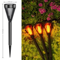 Excmark 2 Pack Solar Lights Outdoor Mini With Flickering Flame Torch Lights For Outside Garden Yard Lawn Patio Pathway Decor