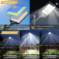 Ofuray 3000W Solar Street Lights Outdoor 218000Lm Solar Security Flood Lights Parking Lot Lights Commercial Dusk To Dawn 6500K