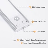 Romech Under Cabinet Light 92 Led 3 Color Temps Motion Sensor Light Indoor 2200Mah Under Cabinet Lighting Wireless With Usb Ch