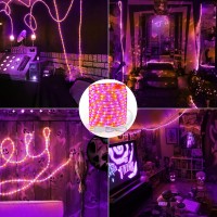 Brizled Halloween Rope Lights 18Ft 216 Led Purple Orange Halloween Lights 120V Plugin Rope Lights Connectable Indoor Outdoo