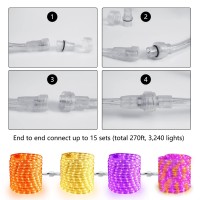 Brizled Halloween Rope Lights 18Ft 216 Led Purple Orange Halloween Lights 120V Plugin Rope Lights Connectable Indoor Outdoo