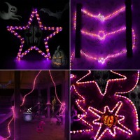 Brizled Halloween Rope Lights 18Ft 216 Led Purple Orange Halloween Lights 120V Plugin Rope Lights Connectable Indoor Outdoo