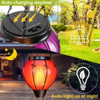 Vestcdf Glass Solar Hot Air Balloon Lantern Outdoor Lanterns With Flickering Flame Hanging Air Balloon Solar Lanterns With Led