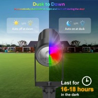 Zyan Solar Color Landscape Lights Solar Color Changing Spot Lights With Remote Control Auto Onoff Dimmable Ip65 Waterproof