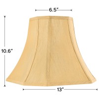 Jerhous Coppery Gold Cut Corner Bell Lamp Shade Medium Lampshade 65Top 13Bottom 106Hightspider Modern Lamp Shade For