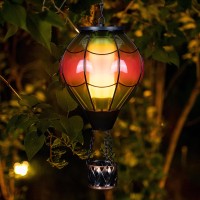 Vestcdf Hot Air Balloon Lantern Glass Hanging Air Balloon Solar Lanterns With Flickering Flame Waterproof Solar Outdoor Lanter