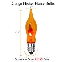 Sunsgne E12 Flickering Flame Orange Night Light Bulbs C18 String Light Bulbs For Halloween Christmas Party Decor 1Watt120 Vo