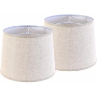 Goso Drum Lamp Shades Set Of 2 Medium Beige Lampshade For Table Lamps11 Top X 13 Bottom X 10 Highspider Oatmeal Linen