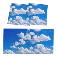 Sunnyhut 2 Pack Fluorescent Light Cover For Ceiling Light White Clouds Blue Sky Magnetic Light Covers Classroom Light Filters