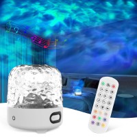 Chloranthus Ocean Wave Cordless Projector Light With 16 Color Effects Night Lights Led Aurora Projector Builtin Bluetooth Spea