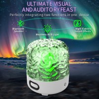 Chloranthus Ocean Wave Cordless Projector Light With 16 Color Effects Night Lights Led Aurora Projector Builtin Bluetooth Spea