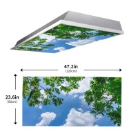 2 Pack Fluorescent Light Cover For Ceiling Light Sky Branches Magnetic Light Covers Classroom Light Filters Drop Fluorescent L