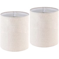 Lampshades Set Of 2 Oatmeal Linen Tall Drum Lampshades 98Top X 98Bottom X 108Highspider Lamp Shade Replacement For Ta