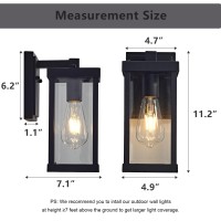 Jokaonotl Black Outside Lights For House 11 H Outdoor Wall Sconce Waterproof Exterior Light Fixtures For Garage Doorway Porc