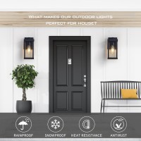 Jokaonotl Black Outside Lights For House 11 H Outdoor Wall Sconce Waterproof Exterior Light Fixtures For Garage Doorway Porc