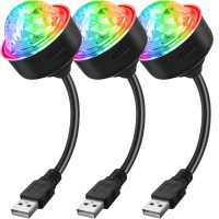 Luditek Mini Disco Ball Light With Flexible Usb Extender Sound Activated Strobe Party Lights For Karaoke Car Stocking Stuffers