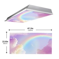 2 Pack Fluorescent Light Cover For Ceiling Light Rosy Clouds Magnetic Light Covers Classroom Light Filters Drop Fluorescent Li