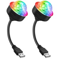 Luditek Mini Disco Ball Light With Flexible Usb Extender Sound Activated Strobe Party Lights For Karaoke Car Stocking Stuffers