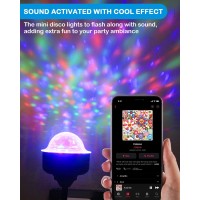 Luditek Mini Disco Ball Light With Flexible Usb Extender Sound Activated Strobe Party Lights For Karaoke Car Stocking Stuffers