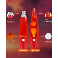 Vanful 16 Inch Liquid Motion Lamp For Adults And Kids Large Red Magma Motion Lamp With Orange Wax For Boys Girls Room Party Dec