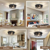 Dpxekq 13 Inch Black Flush Mount Ceiling Light Fixture 3Light Light Fixtures Ceiling Mount For Hallway Hall Kitchen Light Fixtu