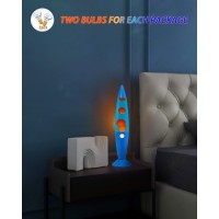 Vanful Orange Liquid Motion Lamp 16 Inches For Adults And Kids Blue Base Magma Lamp Set The Mood For Home Living Room Office Be