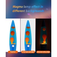 Vanful Orange Liquid Motion Lamp 16 Inches For Adults And Kids Blue Base Magma Lamp Set The Mood For Home Living Room Office Be