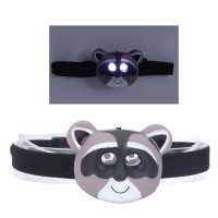 Herchr Kids Headlamp, Led Headlamp For Adults And Kids, Panda Design Rechargeable Head Lamp, Raccoon Appearance 2 Lighting Modes Lightweight For Boys, Girls, Headlight For Camping, Walking Dog