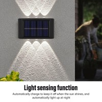 Hztyyier Enjoy Twin Pack Solar Wall Lights With Total 10 Glowing Leds Perfect For Landscape And White Lamp Illumination Enhance Your Walls Now