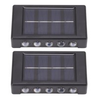 Hztyyier Enjoy Twin Pack Solar Wall Lights With Total 10 Glowing Leds Perfect For Landscape And White Lamp Illumination Enhance Your Walls Now