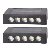 Hztyyier Enjoy Twin Pack Solar Wall Lights With Total 10 Glowing Leds Perfect For Landscape And White Lamp Illumination Enhance Your Walls Now