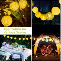 40Ft 40Led Lantern String Lights Outdoor Expandable 8 Modes Warm White Fairy Lights Lampion With Remote Control Plug Paper L