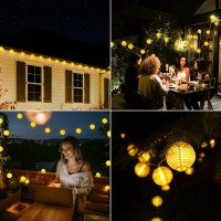 40Ft 40Led Lantern String Lights Outdoor Expandable 8 Modes Warm White Fairy Lights Lampion With Remote Control Plug Paper L