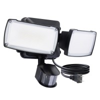 Lutec 21W Plug In Motion Sensor Light Outdoor Flood Lights Outdoor Motion Sensor 2500Lm 5000K Daylight Ip65 Waterproof Adjusta