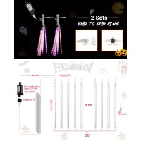 Halloween Lights Outdoor 20 Tubes 480 Led Raindrop Lights Meteor Shower Icicle Lights With Timer Function Cascading Lights Falli