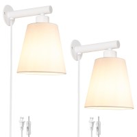 Oiyio Gold Plug In Wall Sconces Set Of Two Wall Lamp With Plug In Cord Bedroom Wall Sconce Light Set Of 2 Bedside Wall Mounte